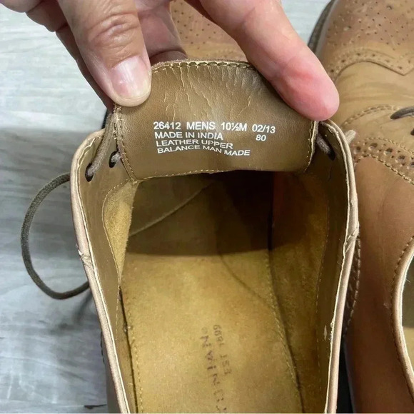 Bostonian Brown Leather Derby Wingtip Men’s Dress Shoes size 10.5M - Picture 10 of 12